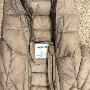 Mayoral girls size 4 hooded puffer coat